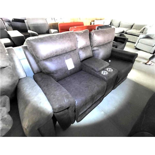 Electric 2 Seat Recliner With USB, Cup Holders, And Storage