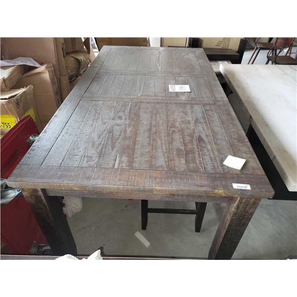 Brown Wooden Table With 4 Upholstered Chairs and Bench Seat