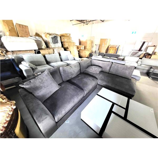 3 Piece Upholstered Sectional With Pillows
