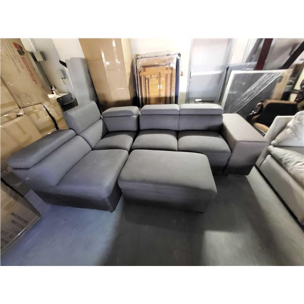 4 Piece Sectional with Ottoman and Pull Out Section