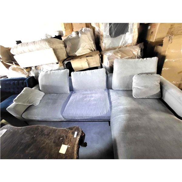 3 Piece Upholstered Sectional With Pillows