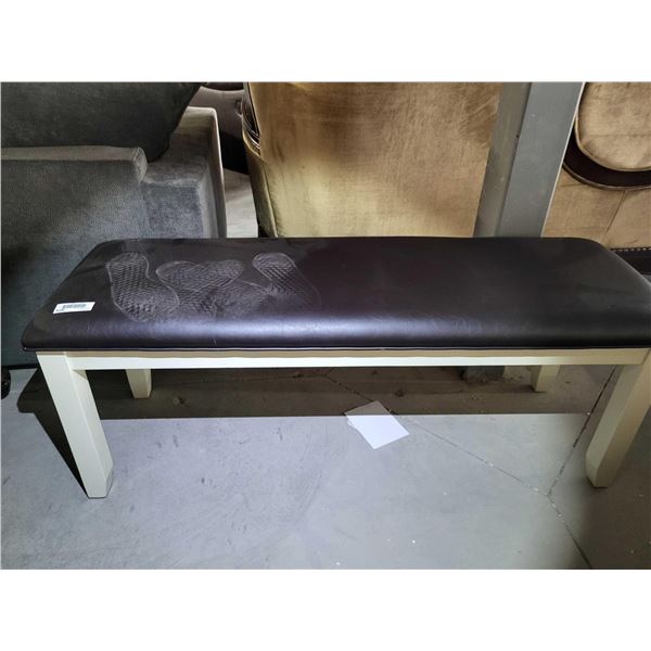 Black Leather Bench Seat
