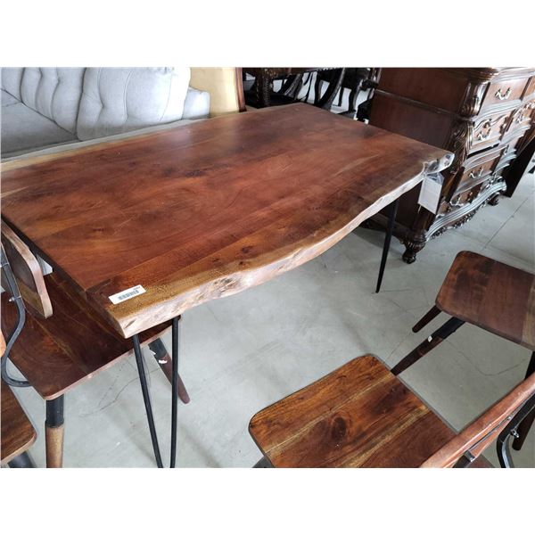 Solid Wood Dining Room Table And Wooden Chairs