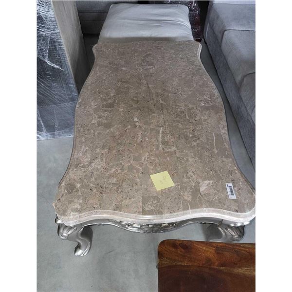 2 Piece Marble Style Coffee Table and Side Table Set