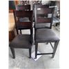 Image 2 : Lot Of 4 Kitchen Chairs With Leather Seat