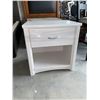 Image 1 : Single Drawer White Night Side Table