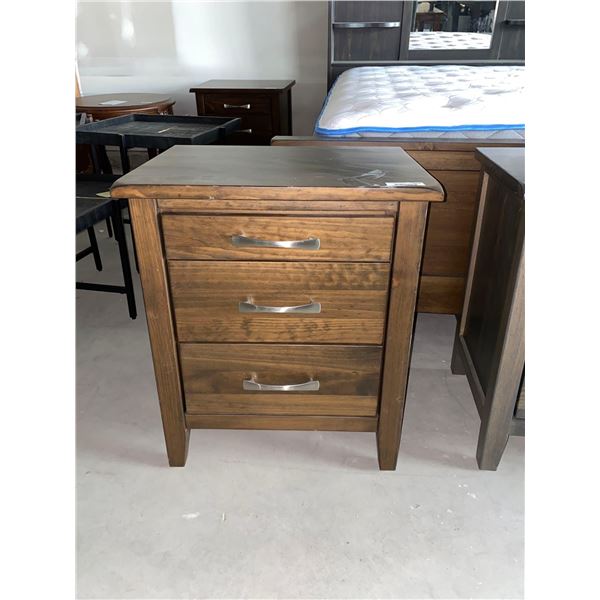 3 Drawer Solid Wood Night Side Table