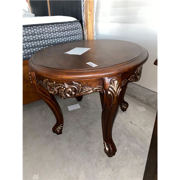 Round Wooden End Table