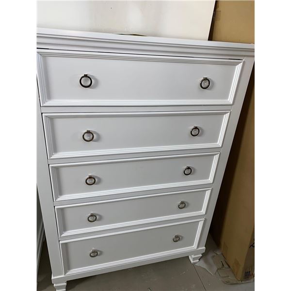 5 Drawer White Dresser