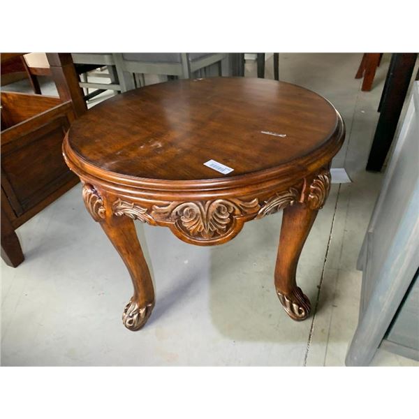 Round Solid Wood End Table
