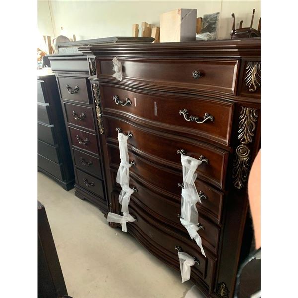 Cosmos Furniture 6 curved front Drawer Solid Wood Dresser