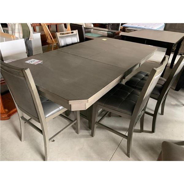 Solid Wood Dining Room Table with 4 Upholstered Chairs