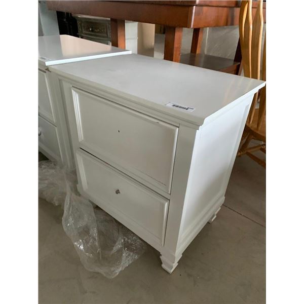 2 Drawer White Night Side Table