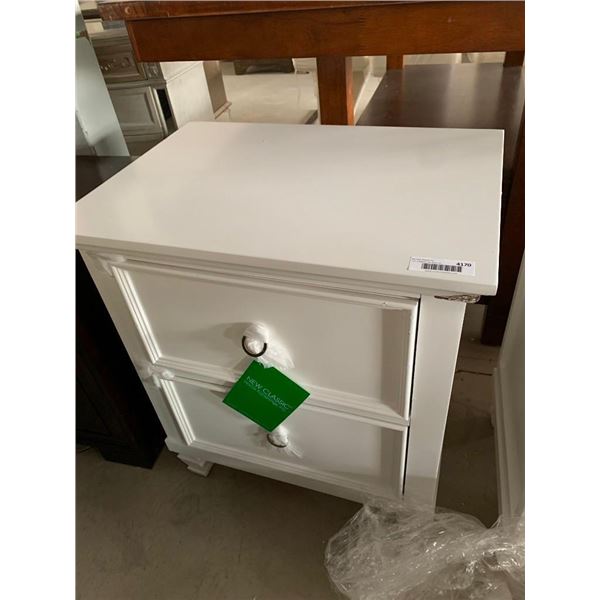 New Classic 2 Drawer White Night Side Stand