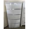Image 1 : 5 Drawer White Laquer Tall Dresser
