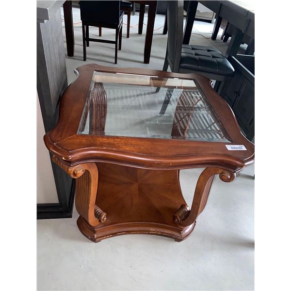 Solid Wood Coffee Table With Glass Top