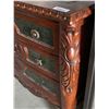 Image 4 : 3 Drawer Solid Wood Curved Front Ornate Dresser