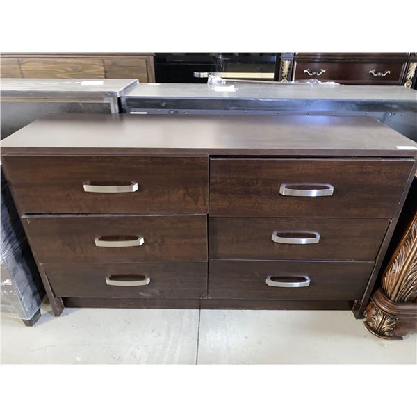 6 Drawer Chrone Handled/ Wood Dresser