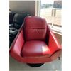Image 1 : Red Leather Swivel occassional Chair