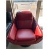 Image 2 : Red Leather Swivel occassional Chair