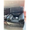 Image 2 : Black Leather Stitched Overstuffed Power Recliner
