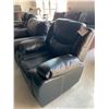 Image 3 : Black Leather Stitched Electric Power Recliner