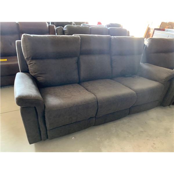 Brown Microfiber 3 seat power reclining sofa
