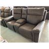 Image 1 : Brown MicrifiberÂ double reclining theater seating