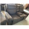 Image 3 : Brown MicrifiberÂ double reclining theater seating
