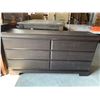 Image 2 : Brown 6 drawer bevelled front dresser