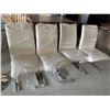 Image 1 : White Leather highÂ back dinning chairs -LOT OF 4