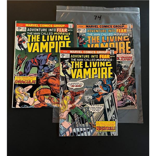 Fear 22, 24, 27 Feat Morbius Marvel Bronze Age