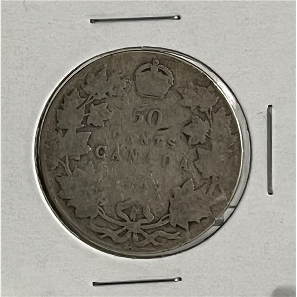 Canadian Silver 50 Cent Coin Date Unkown