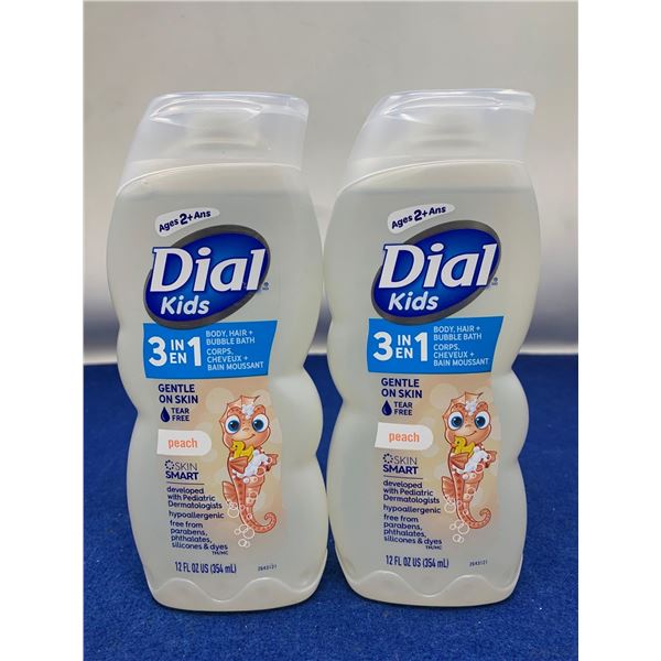 Dial Kids Peach 3 in 1 Body, Hair & Bubblebath (2 x 354ml)