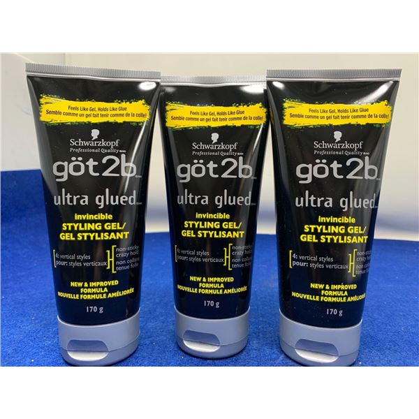 Schwarzkopf Got 2b Invincible Styling Gel (3 x 170g)