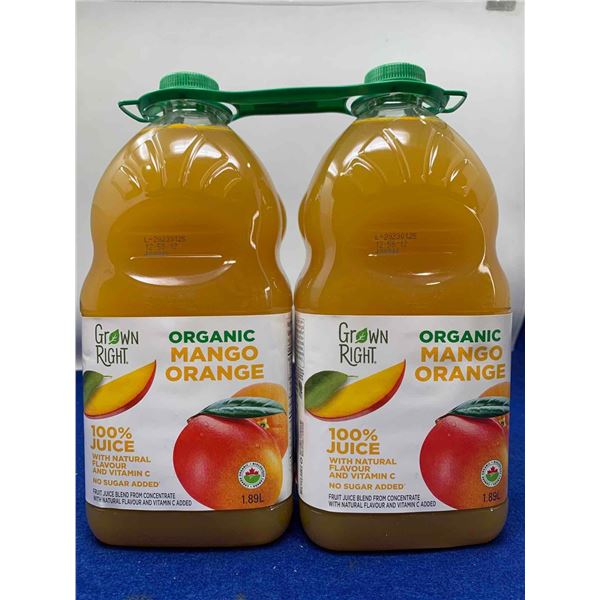 Grown Right Organic Mango Orange Juice (2 x 1.89L)