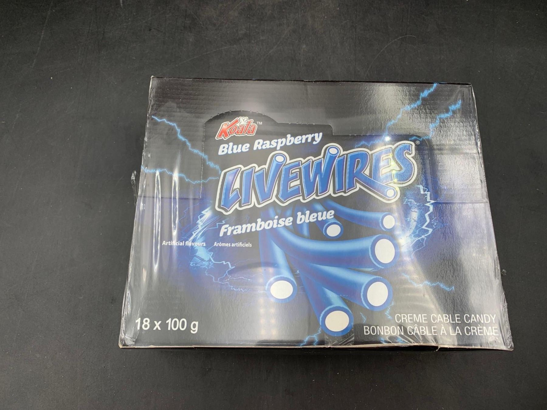 Koala Blue Raspberry Livewires Candy Cables (18 x 100g)