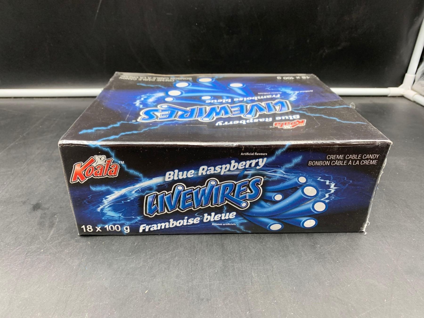Koala Blue Raspberry Livewires Candy Cables (18 x 100g)