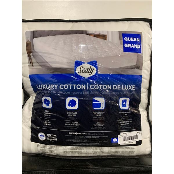 Sealy Luxury Cotton Queen Mattress Pad