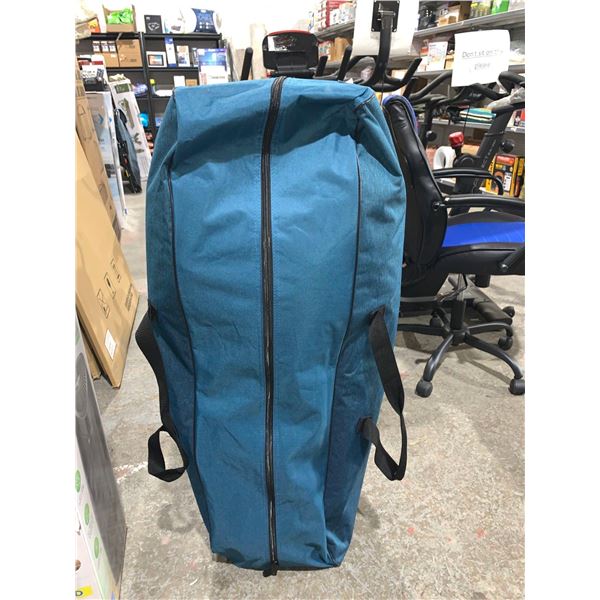 Blue Padded Cushion Outdoor Folding Lounge Patio Club Chair