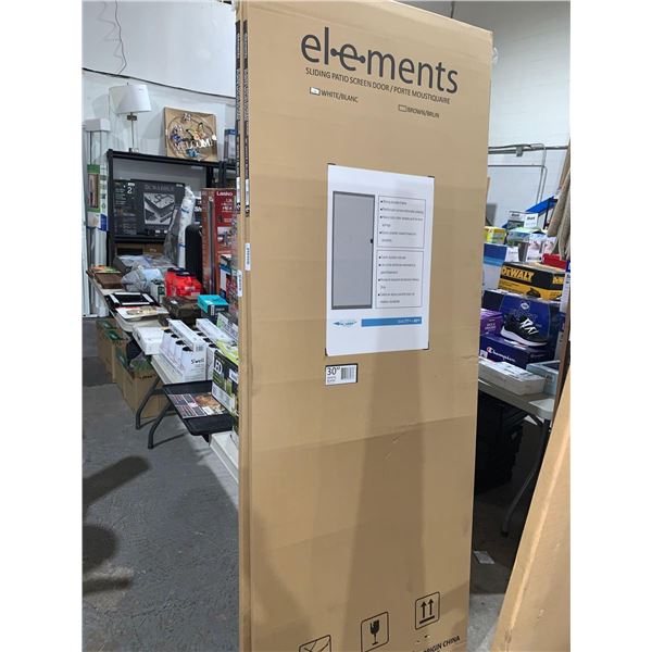 Elements Patio Screen Door - Sliding - Brown - Adjustable 30"