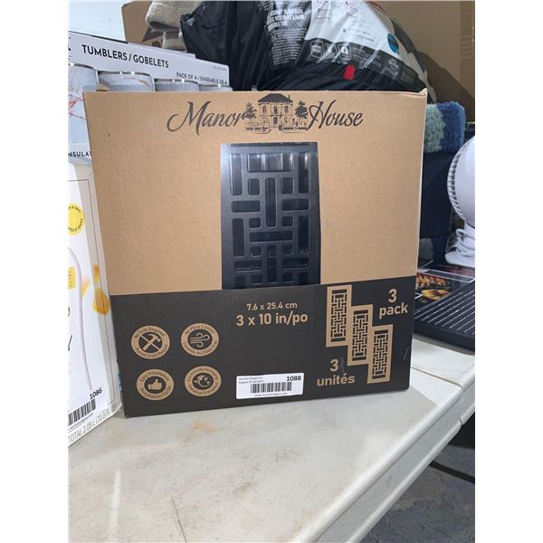 Manor House 3"x10" Floor Registers 3 Pack
