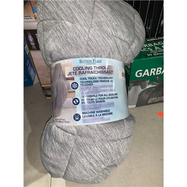 Sutton Place Collection Cooling Throw 60"x70" Grey Reversible