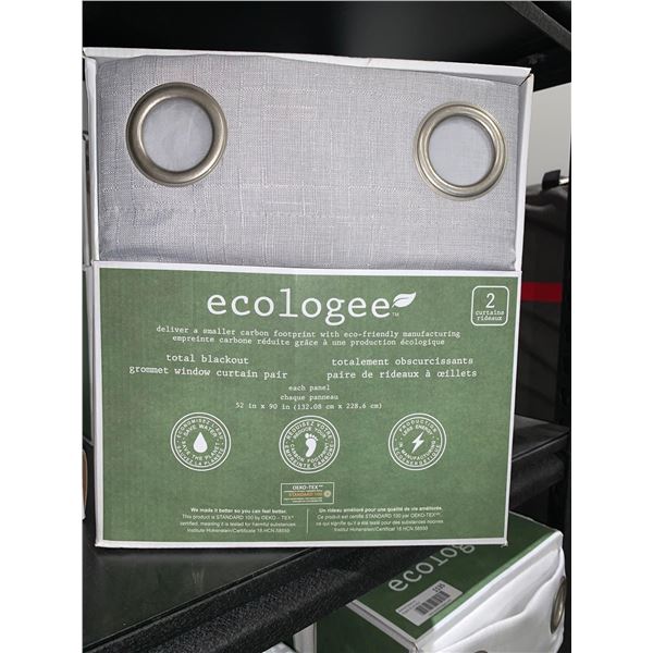 Ecologee Total Blackout Grommet Window Curtain Pair 52"x90"ea