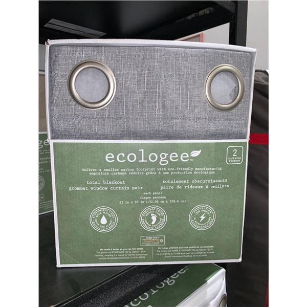 Ecologee Total Blackout Grommet Window Curtain Pair 52"x90"ea