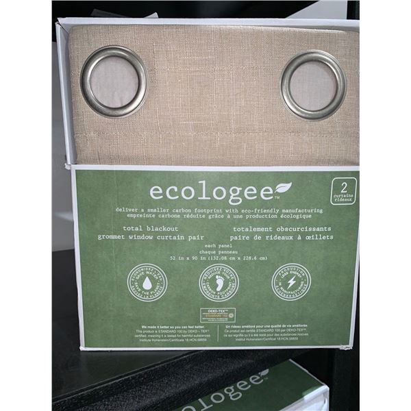 Ecologee Total Blackout Grommet Window Curtain Pair 52"x90"ea