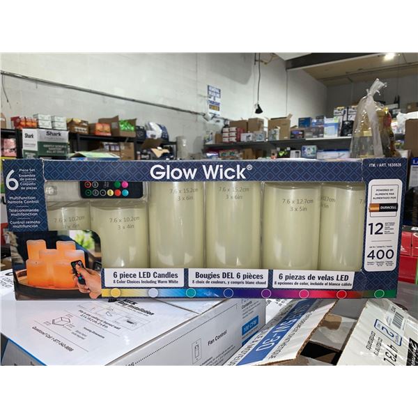 Glow Wick 6 Pc Set Multifunction Remote Control LED Candles