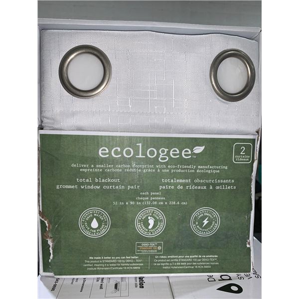 Ecologee Total Blackout Grommet Window Curtain Pair 52"x90"ea