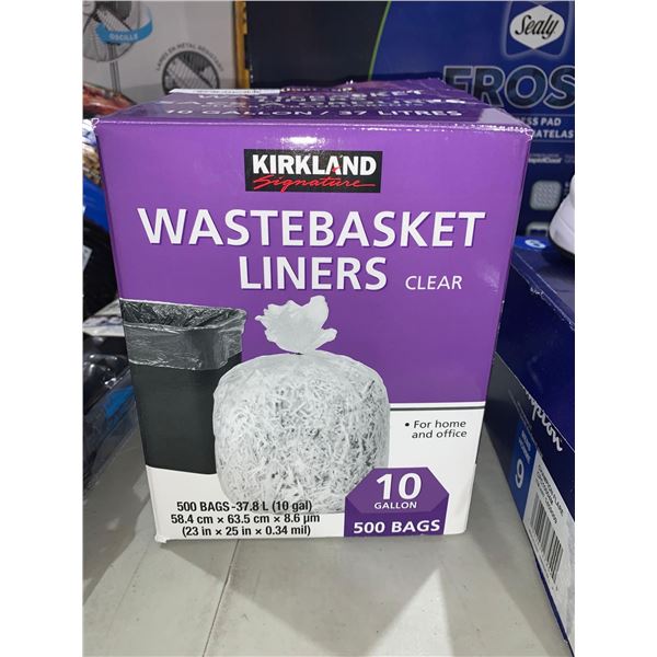 Kirkland Wastebasket Liners Clear 10 gallon 500 bags