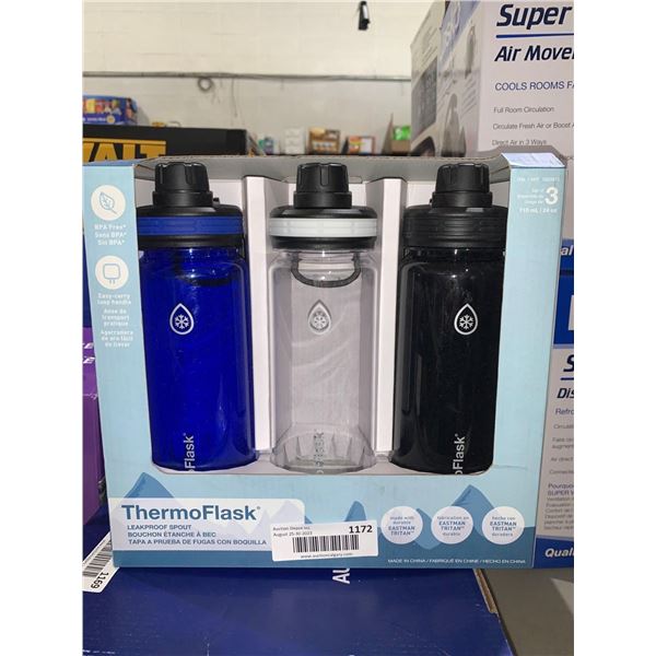 Thermo Flask Leakproof Spout 3 x's 710ml Bottles